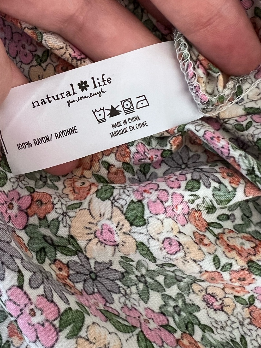 Natural Life Floral Mini Babydoll Dress Micro Flower Print - Picture 5 of 6